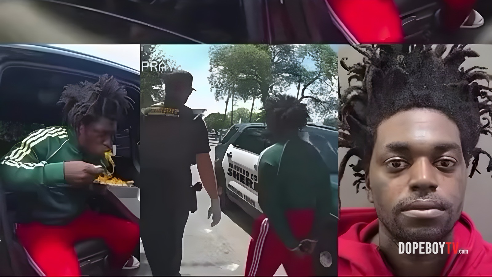 Cops gave Kodak some grace n let him finish his food before putting him in custody